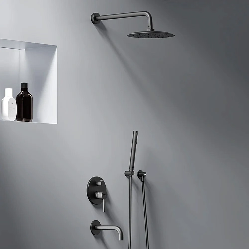 Душевая система Damixa Scandinavian Pure 936510300 встраиваемая с изливом, черн Душевая система Damixa Scandinavian Pure 936510300 встраиваемая с изливом, черн