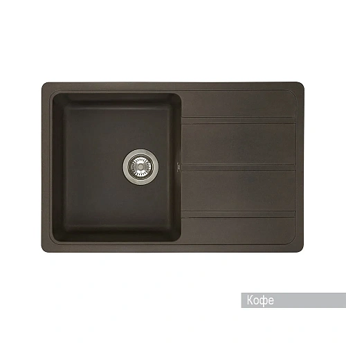 Кухонная мойка Aquaton Аманда 1A712832AD280 из литого мрамора, прямоугольная, с крылом кофе Кухонная мойка Aquaton Аманда 1A712832AD280 из литого мрамора, прямоугольная, с крылом кофе