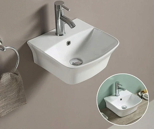 Раковина CeramaLux 78369 подвесная, белый Раковина CeramaLux 78369 подвесная, белый