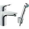 Смеситель для раковины hansgrohe Focus с Гигиенический душем и донным клапаном Push-Open 31927000