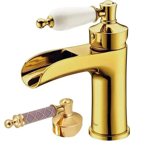 Смеситель для раковины Boheme Vogue 211-MR-V золото Murano, фиолетовое Смеситель для раковины Boheme Vogue 211-MR-V золото Murano, фиолетовое