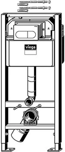 Комплект унитаза с инсталляцией Aquanet Rimless Roll-W CL-12249D (инсталляция Viega Prevista Dry 852 Roll-W + 792831 Комплект унитаза с инсталляцией Aquanet Rimless Roll-W CL-12249D (инсталляция Viega Prevista Dry 852 Roll-W + 792831