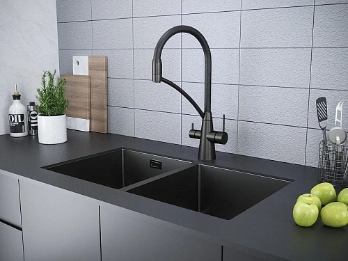 Смеситель для кухни Paulmark SIEGEN вороненая сталь Si213111-GM Смеситель для кухни Paulmark SIEGEN вороненая сталь Si213111-GM