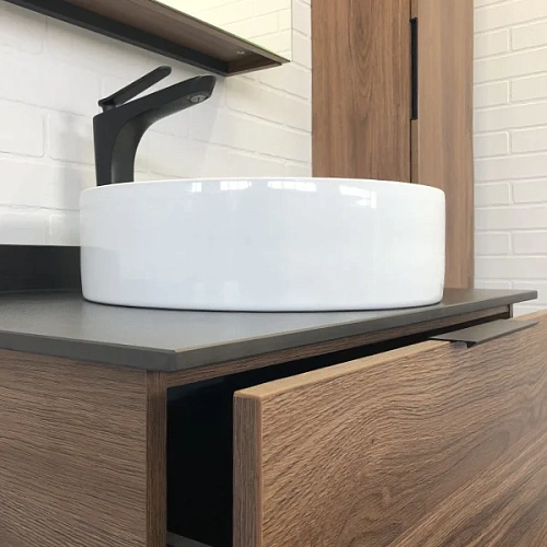 Тумба с раковиной Comforty Порто-75 00-00008926 дуб темно-коричневый с черной столешницей c раковиной Comforty 9110 Тумба с раковиной Comforty Порто-75 00-00008926 дуб темно-коричневый с черной столешницей c раковиной Comforty 9110