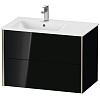 Картинка анонса товара «тумба под раковину duravit xviu xv41580b140 подвесная 81 см черный глянцевый»