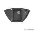 Кухонная мойка Aquaton Лория 1A715032LR210 из литого мрамора, угловая, графит Кухонная мойка Aquaton Лория 1A715032LR210 из литого мрамора, угловая, графит