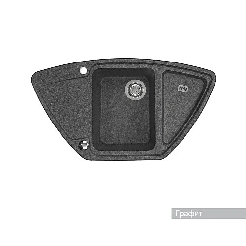 Кухонная мойка Aquaton Лория 1A715032LR210 из литого мрамора, угловая, графит Кухонная мойка Aquaton Лория 1A715032LR210 из литого мрамора, угловая, графит