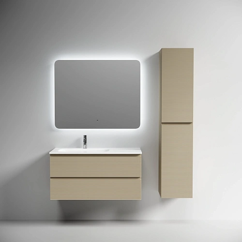 Тумба под раковину SANCOS Folk FL100LCP левая 995х445х500 капучино, подвесная Тумба под раковину SANCOS Folk FL100LCP левая 995х445х500 капучино, подвесная