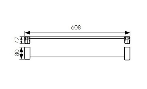Полотенцедержатель Kaiser KH-1507 прямой хром цинк Полотенцедержатель Kaiser KH-1507 прямой хром цинк