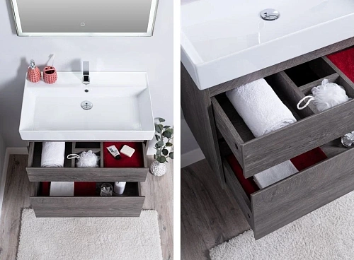 Комплект мебели Aquanet Nova Lite 75 дуб рошелье (2 ящика) 00242904 Комплект мебели Aquanet Nova Lite 75 дуб рошелье (2 ящика) 00242904