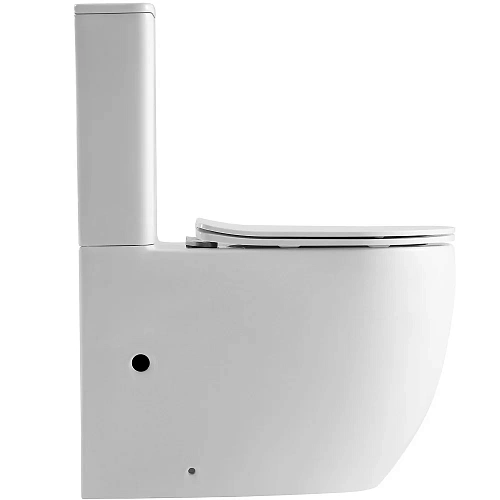 Унитаз напольный ABBER Bequem AC1110T компакт белый, безободковый, смыв торнадо Унитаз напольный ABBER Bequem AC1110T компакт белый, безободковый, смыв торнадо