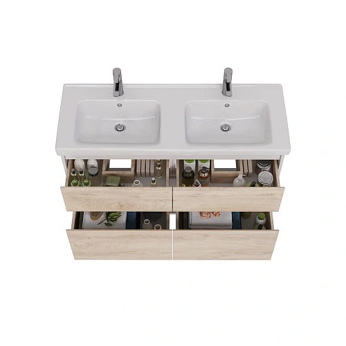 Тумба под раковину Lemark COMBI 125 см подвесная/напольная, дуб кантри/белый LM03C125T-dub Тумба под раковину Lemark COMBI 125 см подвесная/напольная, дуб кантри/белый LM03C125T-dub