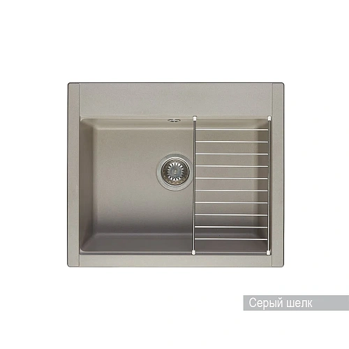 Кухонная мойка Aquaton Делия 60 1A715232LD250 из литого мрамора, прямоугольная, серый шелк Кухонная мойка Aquaton Делия 60 1A715232LD250 из литого мрамора, прямоугольная, серый шелк