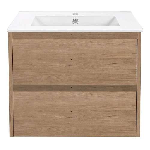 Тумба под раковину Vincea Gio 600 подвесная, 2 выкатных ящика soft-close, N.Oak VMC-2G600NO Тумба под раковину Vincea Gio 600 подвесная, 2 выкатных ящика soft-close, N.Oak VMC-2G600NO