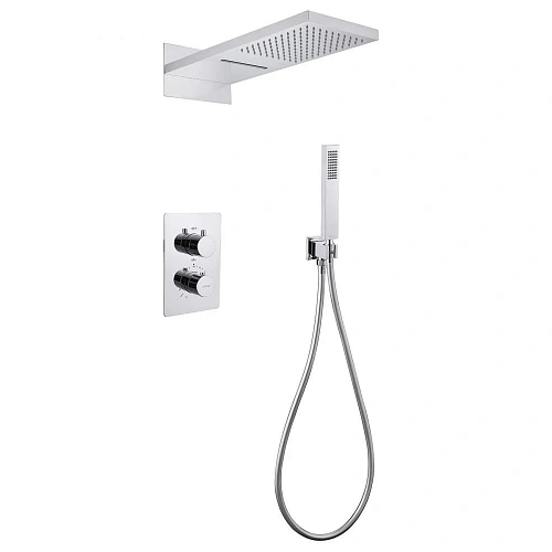 Душевая система ABBER Weiss Insel AF8052 скрытого монтажа без излива, термостат, хром Душевая система ABBER Weiss Insel AF8052 скрытого монтажа без излива, термостат, хром