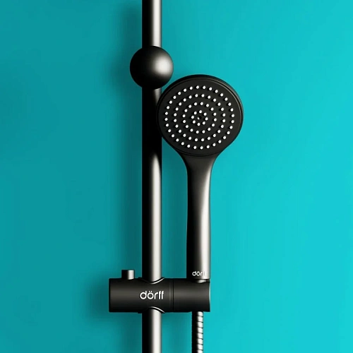 Душевая система Dorff Comfort D0708000BL с тропическим душем, черный Душевая система Dorff Comfort D0708000BL с тропическим душем, черный