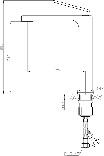 Смеситель для раковины STWORKI Молде ML-02cr 549965 Смеситель для раковины STWORKI Молде ML-02cr 549965