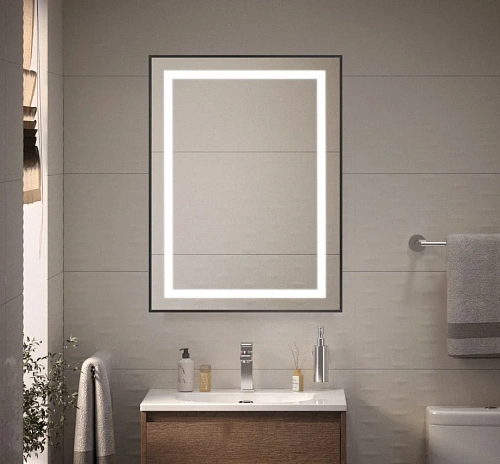 Зеркало BelBagno SPC-KRAFT-600-800-SENS-NERO 600x800x32 мм с подсветкой и сенсорным выключателем Зеркало BelBagno SPC-KRAFT-600-800-SENS-NERO 600x800x32 мм с подсветкой и сенсорным выключателем