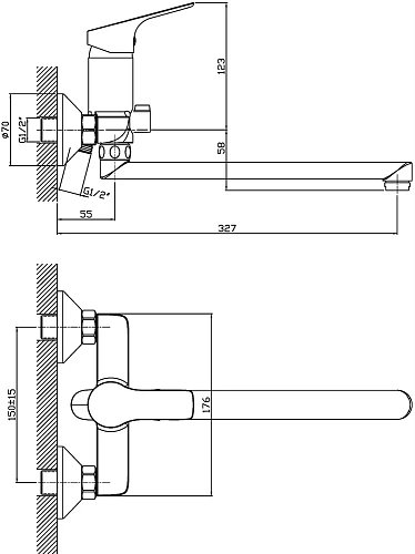 Смеситель для ванны STWORKI Монтре MO-04cr 551196 Смеситель для ванны STWORKI Монтре MO-04cr 551196