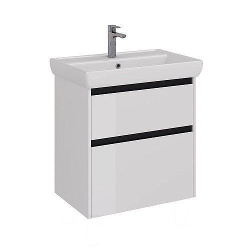 Тумба под раковину Lemark COMBI 70 см подвесная/напольная, черный/белый LM03C70T-black Тумба под раковину Lemark COMBI 70 см подвесная/напольная, черный/белый LM03C70T-black