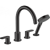 Картинка анонса товара «смеситель на борт ванны hansgrohe vernis blend на 4 отверстия 71456670, матовый черный»
