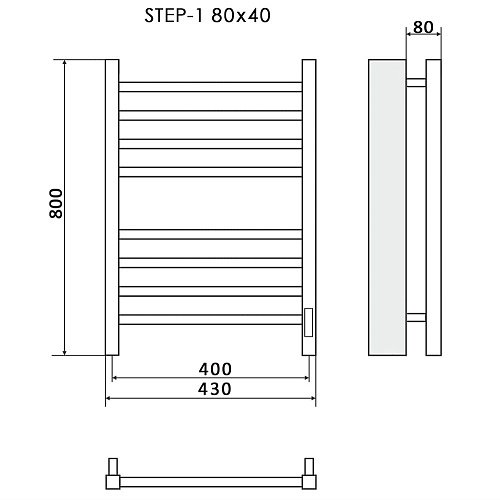 Полотенцесушитель электрический Ника STEP-1 80/40 RAL9005 черный матовый левый тэн STEP-1 80/40 черн мат лев Полотенцесушитель электрический Ника STEP-1 80/40 RAL9005 черный матовый левый тэн STEP-1 80/40 черн мат лев