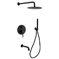 Душевая система ABBER Wasser Kreis AF8117B скрытого монтажа с изливом, черная матовая Душевая система ABBER Wasser Kreis AF8117B скрытого монтажа с изливом, черная матовая