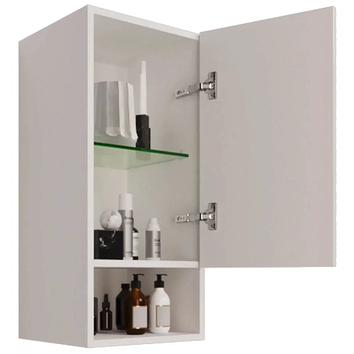 Шкаф-пенал DREJA PERFECTO, 35 см, подвесной, правый, 1 дверца, push-to-open, 1 стеклянная полка, бел 99.0810 Шкаф-пенал DREJA PERFECTO, 35 см, подвесной, правый, 1 дверца, push-to-open, 1 стеклянная полка, бел 99.0810