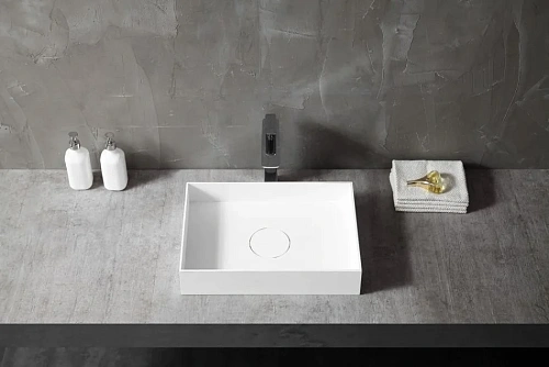 Раковина ABBER Stein AS2621 накладная, белая матовая Раковина ABBER Stein AS2621 накладная, белая матовая