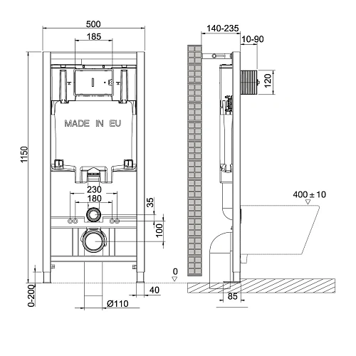 Комплект инсталляции Lemark PENEDA с клавишей смыва BIT хром матовый и унитазом FLOREX Торнадо белый глянец 100803421 Комплект инсталляции Lemark PENEDA с клавишей смыва BIT хром матовый и унитазом FLOREX Торнадо белый глянец 100803421