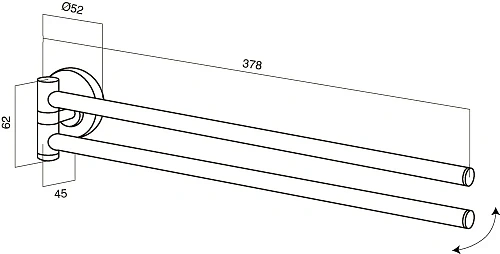 Полотенцедержатель AM.PM Bliss L A5532664 38 см двойной Полотенцедержатель AM.PM Bliss L A5532664 38 см двойной