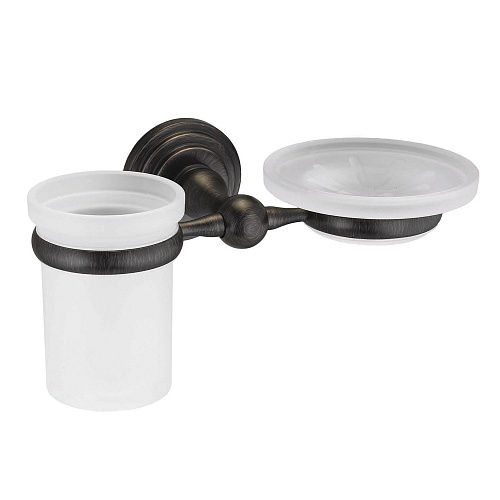 Мыльница WasserKRAFT Isar K-7326 Держатель стакана и мыльницы темная бронза Мыльница WasserKRAFT Isar K-7326 Держатель стакана и мыльницы темная бронза