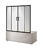 Картинка анонса товара «шторка на ванну taliente 170x140см, раздвижная, прозрачное стекло 6мм, черный профиль ta-1714cb»
