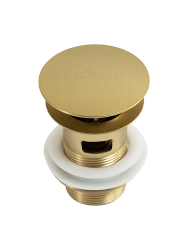 Донный клапан CEZARES CZR-SAT-BORO клик-клак с переливом, брашированное золото Донный клапан CEZARES CZR-SAT-BORO клик-клак с переливом, брашированное золото