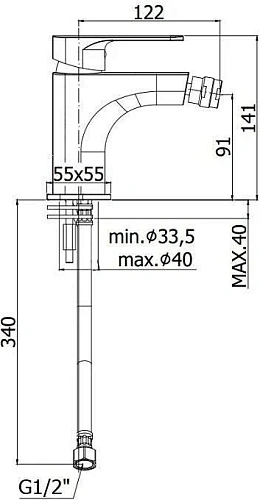 Смеситель для биде Paffoni Sly SY131CR Смеситель для биде Paffoni Sly SY131CR
