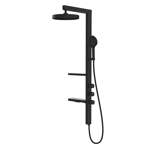 Душевая система Vincea Inspire VSFS-3I11MB с изливом, 30см верх душ, черный Душевая система Vincea Inspire VSFS-3I11MB с изливом, 30см верх душ, черный