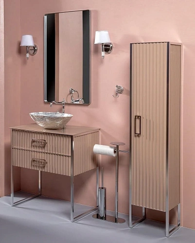 Шкаф-пенал Armadi Art MONACO 868-CPCR-R капучино глянец + хром R Шкаф-пенал Armadi Art MONACO 868-CPCR-R капучино глянец + хром R