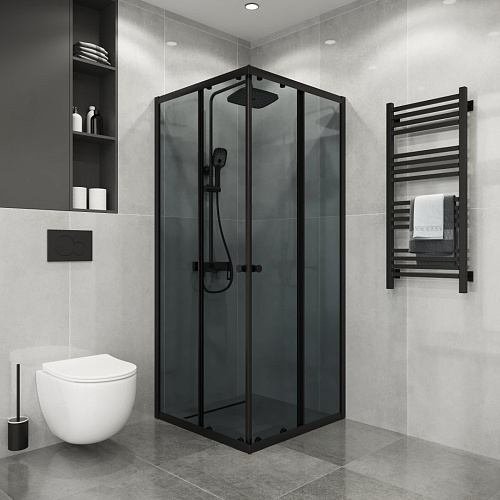 Душевой уголок Niagara Eco NG-1009-14QT (90x90x190) квадратная, раздвиж, профиль черный, стекло тонированное (4мм) Душевой уголок Niagara Eco NG-1009-14QT (90x90x190) квадратная, раздвиж, профиль черный, стекло тонированное (4мм)