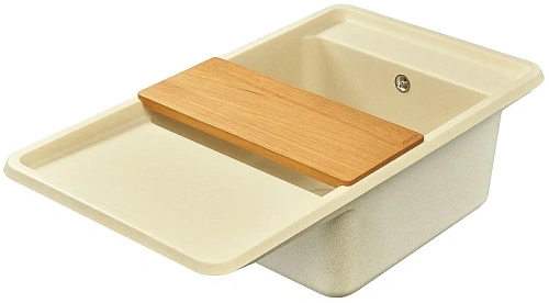 Кухонная мойка Aquaton Беллис 87 1A724832BS290 из литого мрамора, шампань Кухонная мойка Aquaton Беллис 87 1A724832BS290 из литого мрамора, шампань