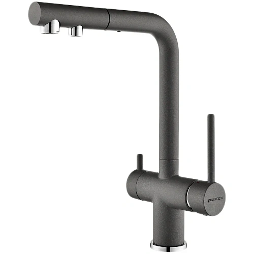 Смеситель для кухни Paulmark SERPENTINE серый металлик Se213222-GRM Смеситель для кухни Paulmark SERPENTINE серый металлик Se213222-GRM