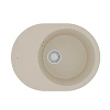 Кухонная мойка Lemark LACHA 620 врезная овальная из кварцгранита, с крылом, бежевый 9910050