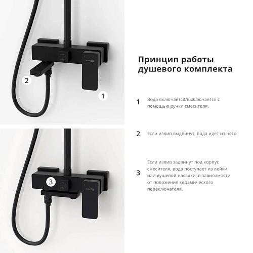 Душевая система WasserKRAFT A27701 черный Душевая система WasserKRAFT A27701 черный