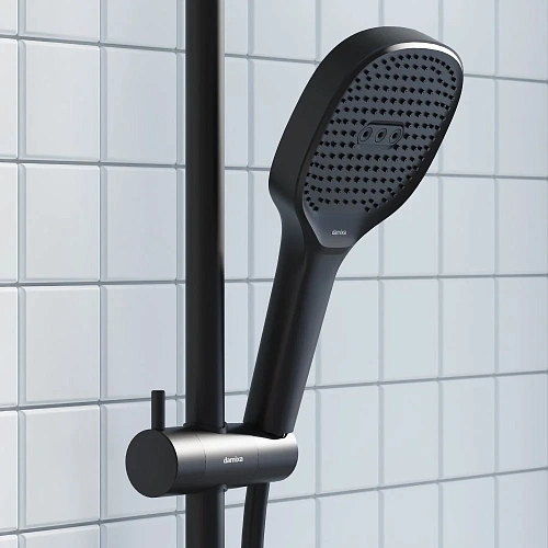 Душевая лейка Damixa Merkur 940020300 квадрат 3 функции, черный Душевая лейка Damixa Merkur 940020300 квадрат 3 функции, черный