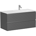 Тумба под раковину Sancos Folk FL100RGS правая 995х445х500 Grey soft, подвесная Тумба под раковину Sancos Folk FL100RGS правая 995х445х500 Grey soft, подвесная