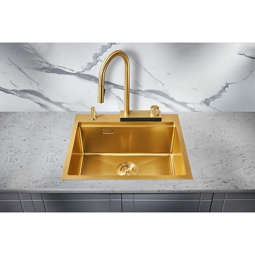 Кухонная мойка Milacio Denia 57 Steel (MC.77408) золото Кухонная мойка Milacio Denia 57 Steel (MC.77408) золото