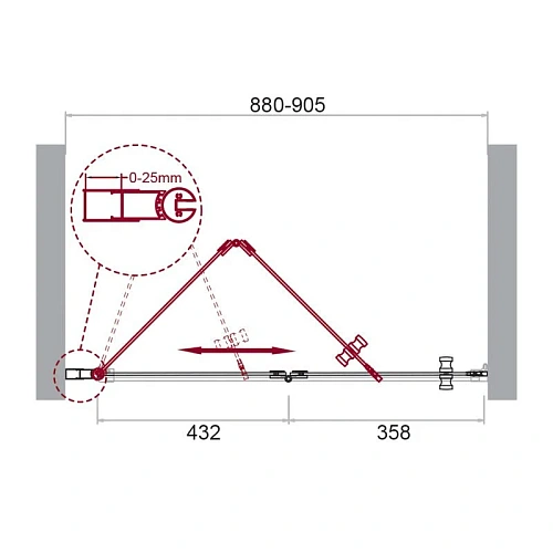 Душевая дверь BelBagno ALBANO-BS-12-90-C-Cr Душевая дверь BelBagno ALBANO-BS-12-90-C-Cr