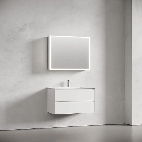 Зеркальный шкаф Sancos Evoke SC8090 900x700х136 мм из алюминия с LED подсветкой Зеркальный шкаф Sancos Evoke SC8090 900x700х136 мм из алюминия с LED подсветкой