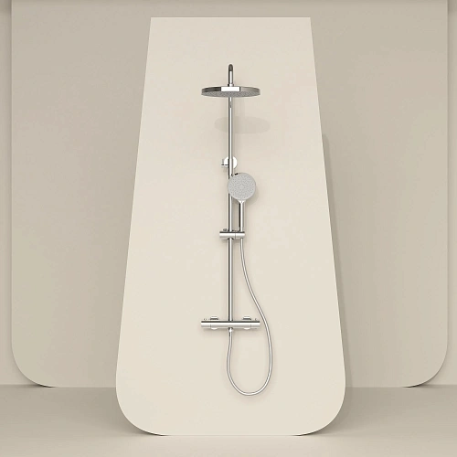 Душевая система SANCOS Teo SC11001CH c термостатом, с регулировкой по высоте хром Душевая система SANCOS Teo SC11001CH c термостатом, с регулировкой по высоте хром