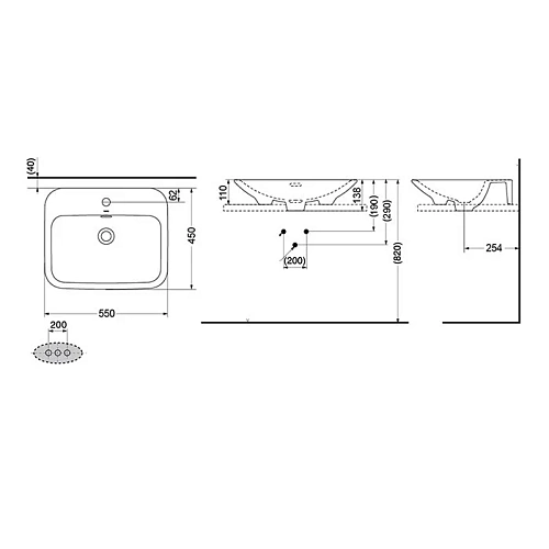 Раковина Toto MH LW160CB 55 х 45 см Раковина Toto MH LW160CB 55 х 45 см