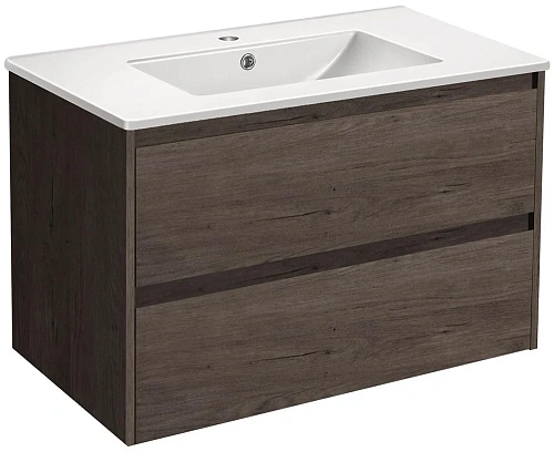 Тумба под раковину Vincea Gio 800 подвесная, 2 выкатных ящика soft-close, R.Oak VMC-2G800RO Тумба под раковину Vincea Gio 800 подвесная, 2 выкатных ящика soft-close, R.Oak VMC-2G800RO